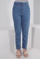 Tesettür giyim MAVİ BELİ LASTİKLİ DENİM PANTOLON T 6105