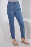 Tesettür giyim MAVİ BELİ LASTİKLİ DENİM PANTOLON T 6105