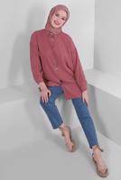 Tesettür giyim MAVİ BELİ LASTİKLİ DENİM PANTOLON T 6105