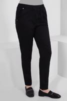 Tesettür giyim SİYAH BELİ BÜZGÜLÜ DAR PAÇA PANTOLON T 6405