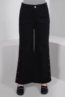 Tesettür giyim SİYAH DÜĞME DETAYLI İSPANYOL PAÇA PANTOLON T 6505