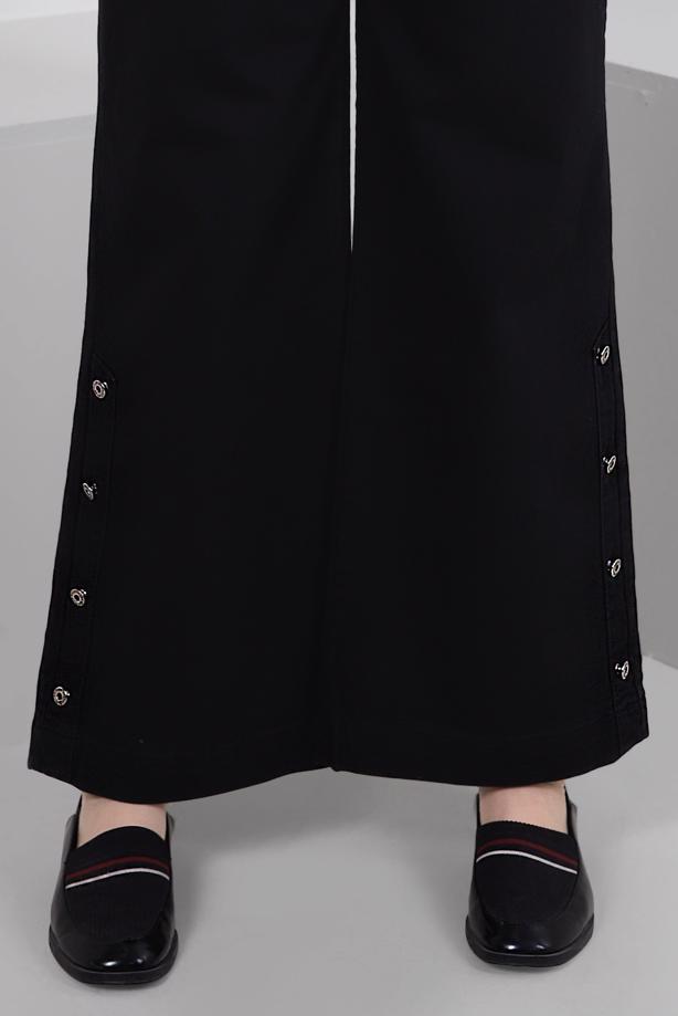 Tesettür giyim SİYAH DÜĞME DETAYLI İSPANYOL PAÇA PANTOLON T 6505 - TRENDTESETTÜR