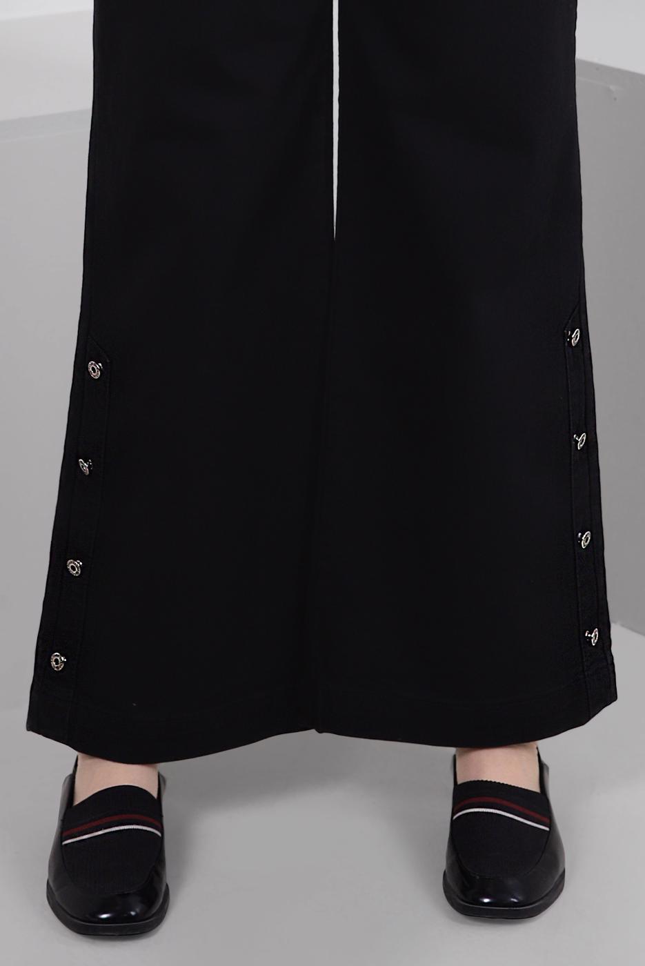 Tesettür giyim SİYAH DÜĞME DETAYLI İSPANYOL PAÇA PANTOLON T 6505