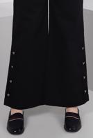 Tesettür giyim SİYAH DÜĞME DETAYLI İSPANYOL PAÇA PANTOLON T 6505