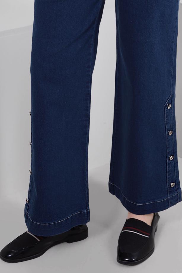 Tesettür giyim LACİVERT DÜĞME DETAYLI İSPANYOL PAÇA PANTOLON T 6505 - TRENDTESETTÜR