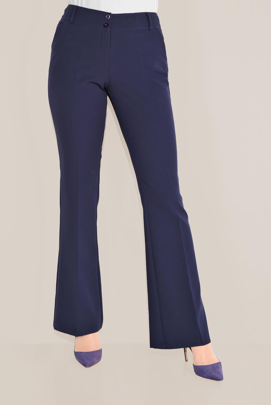 Vêtements hijab BLEU MARINE PANTALON TAILLE HAUTE BOUTONS ALVİNA 70086