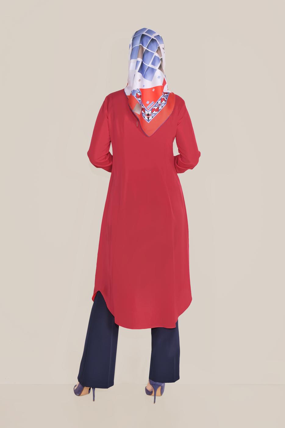 Vêtements hijab BLEU MARINE PANTALON TAILLE HAUTE BOUTONS ALVİNA 70086