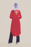 Vêtements hijab BLEU MARINE PANTALON TAILLE HAUTE BOUTONS ALVİNA 70086