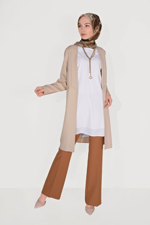 Hijab clothing TABA ALVİNA BUTTONED HIGH WAIST TROUSERS 70086  - TRENDTESETTÜR
