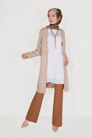 Tesettür giyim TABA ALVİNA DÜĞMELİ YÜKSEK BEL PANTOLON 70086	