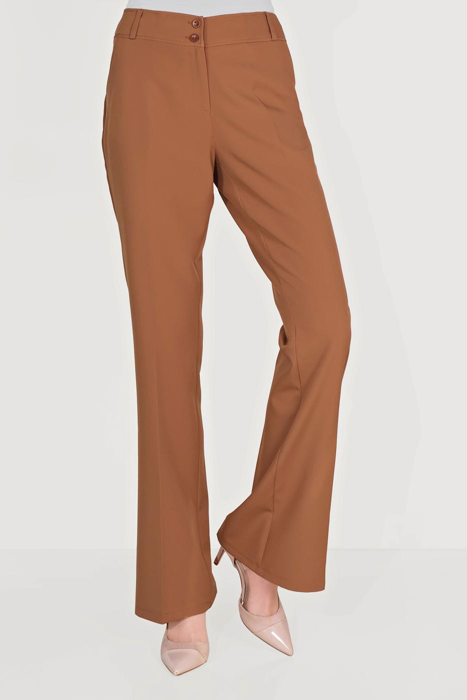 Tesettür giyim TABA ALVİNA DÜĞMELİ YÜKSEK BEL PANTOLON 70086	