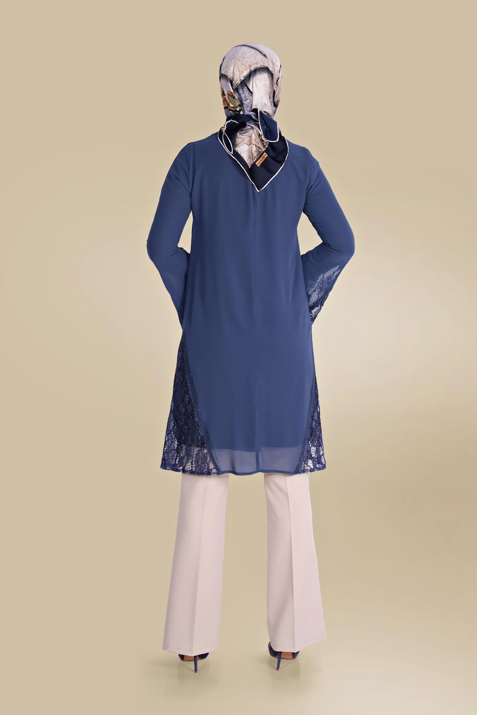 Tesettür giyim BEJ ALVİNA DÜĞMELİ YÜKSEK BEL PANTOLON 70086	