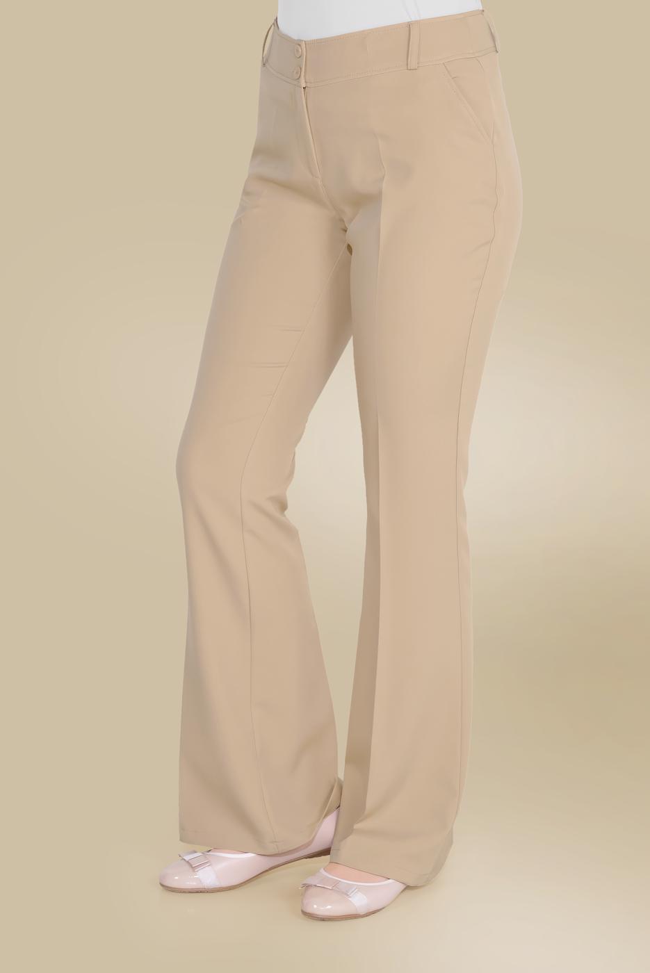 Tesettür giyim KAHVE ALVİNA DÜĞMELİ YÜKSEK BEL PANTOLON 70086	