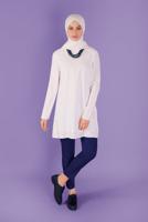 Vêtements hijab BLEU MARINE ALVİNA PANTALON À BOUTONS À TAILLE MOYENNE 70172