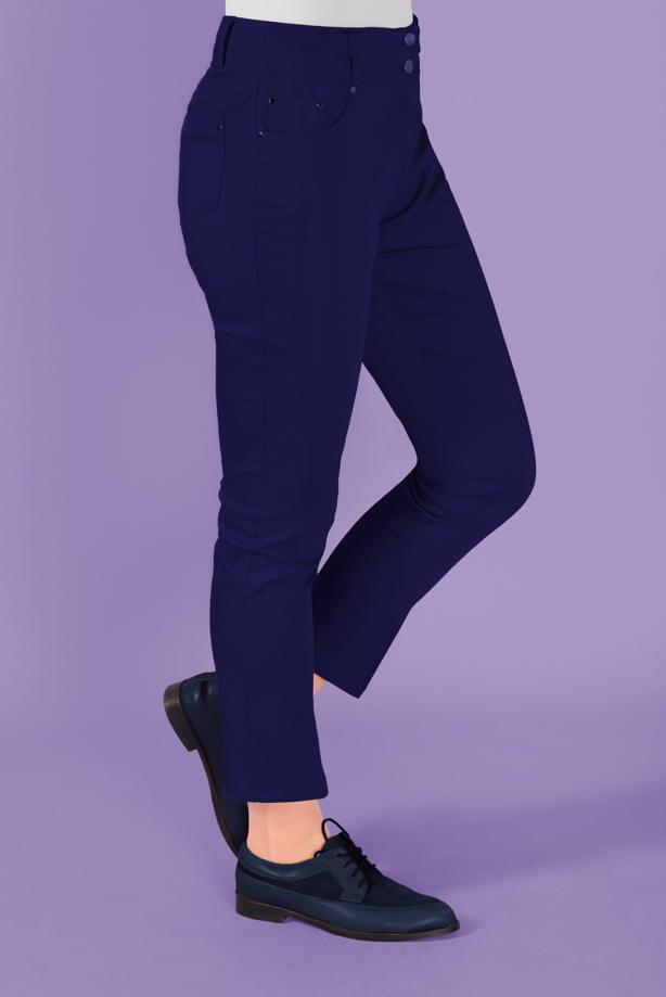 Tesettür giyim LACİVERT ALVİNA ARA BEL DÜĞMELİ PANTOLON 70172	 - TRENDTESETTÜR