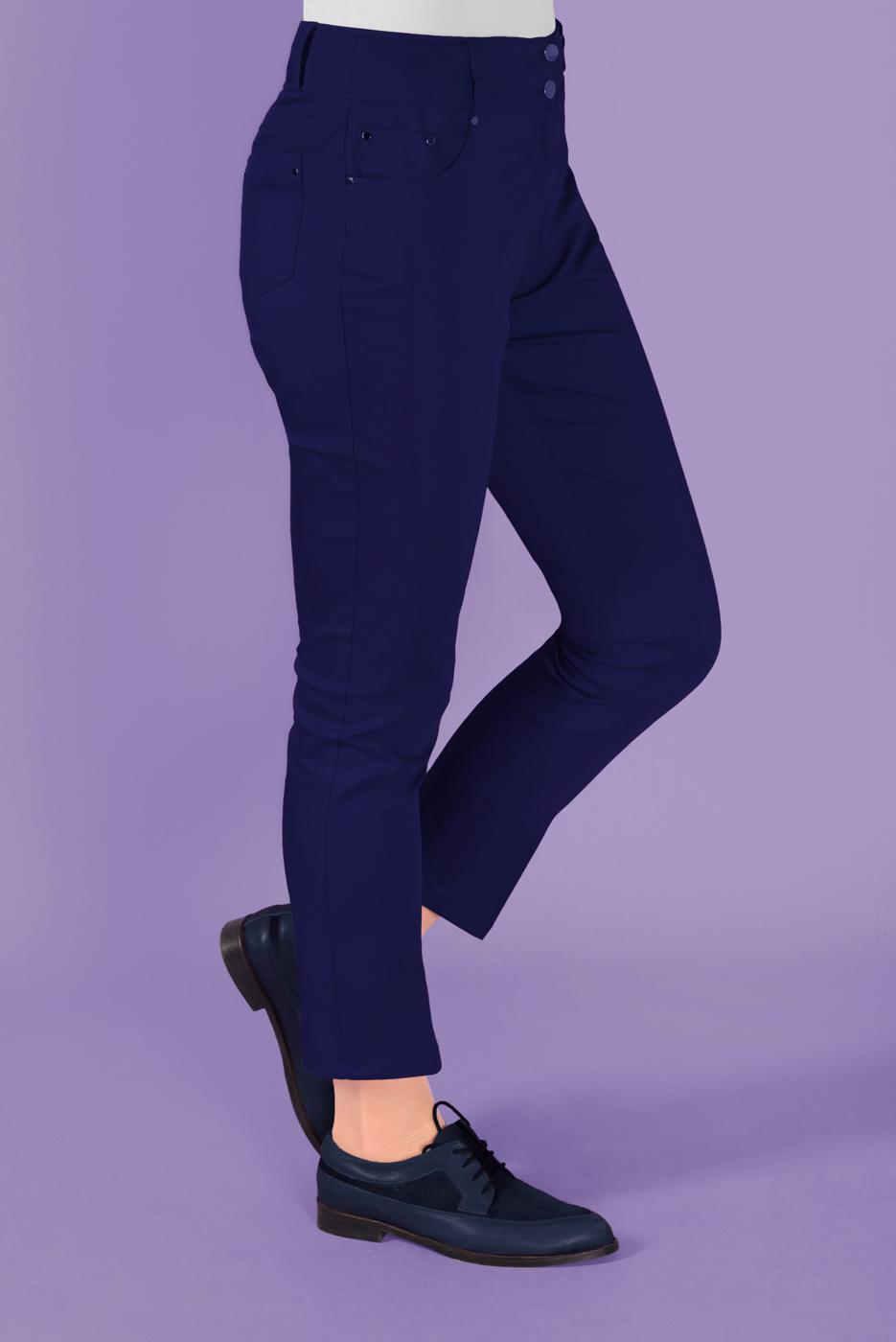 Vêtements hijab BLEU MARINE ALVİNA PANTALON À BOUTONS À TAILLE MOYENNE 70172