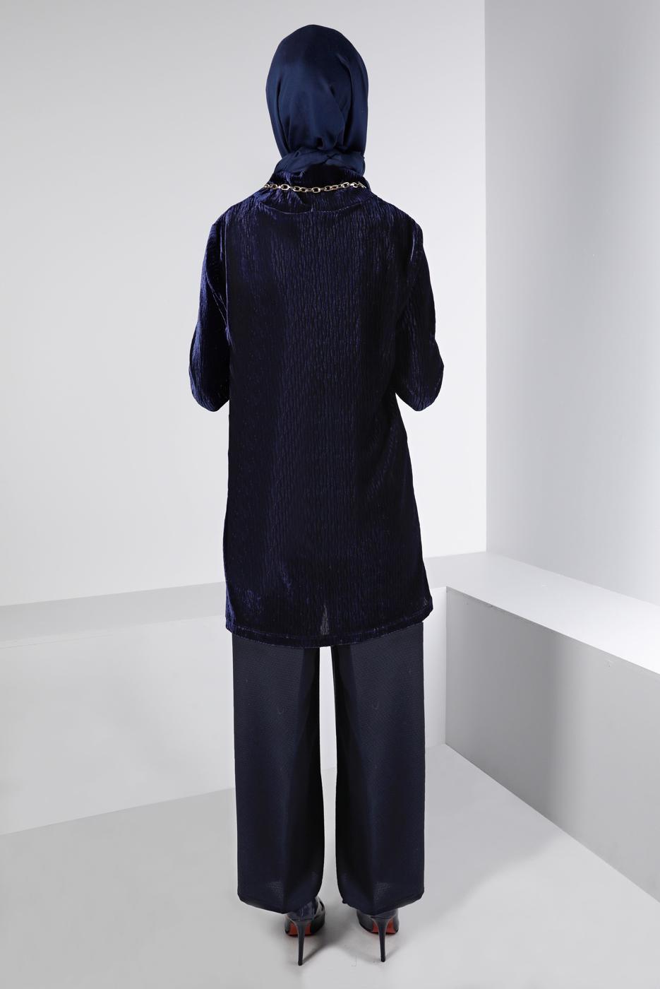 Vêtements hijab BLEU MARINE PANTALON LARGE ALVİNA 70191