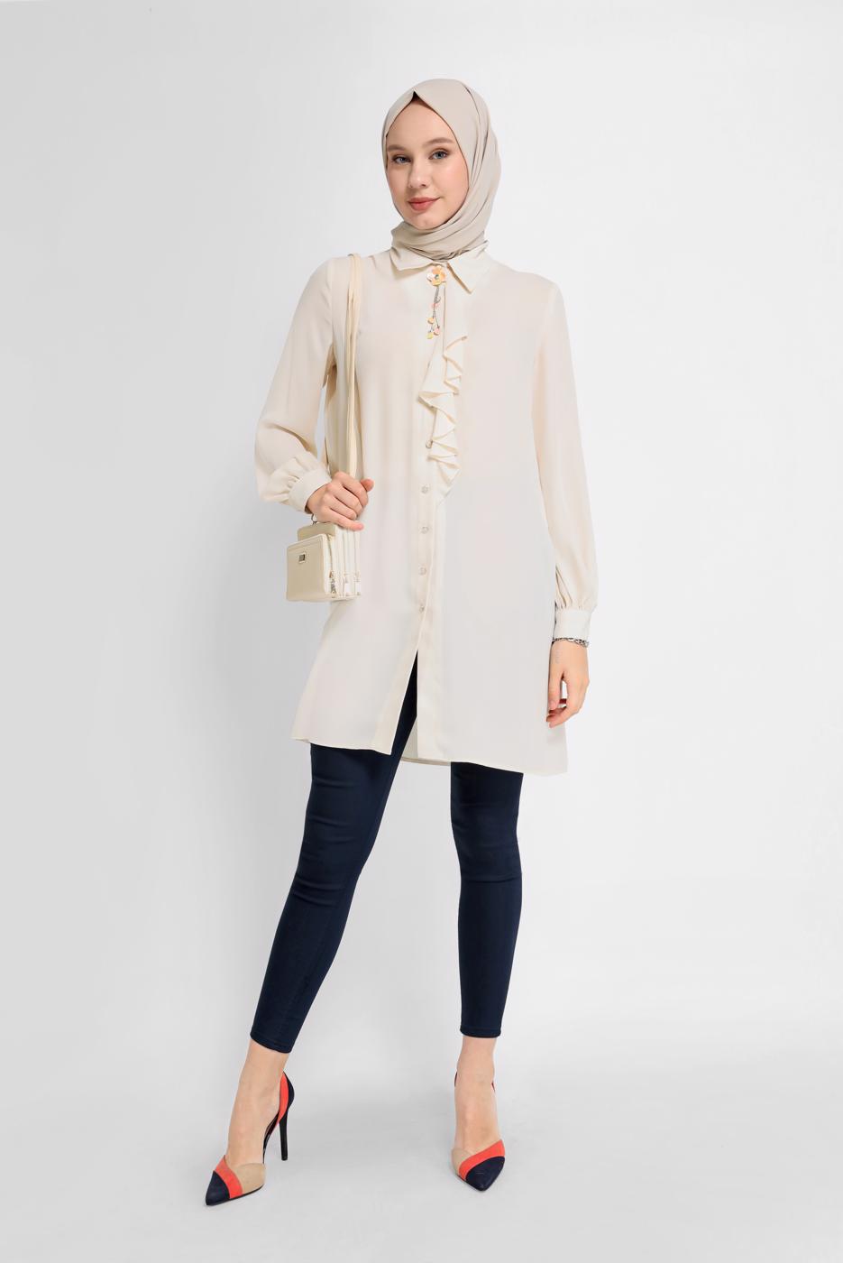 Vêtements hijab BLEU MARINE PANTALON TAILLE HAUTE ALVİNA 70206-1