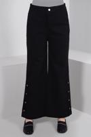 Tesettür giyim SİYAH BÜYÜK BEDEN DÜĞME DETAYLI İSPANYOL PAÇA PANTOLON T 7505