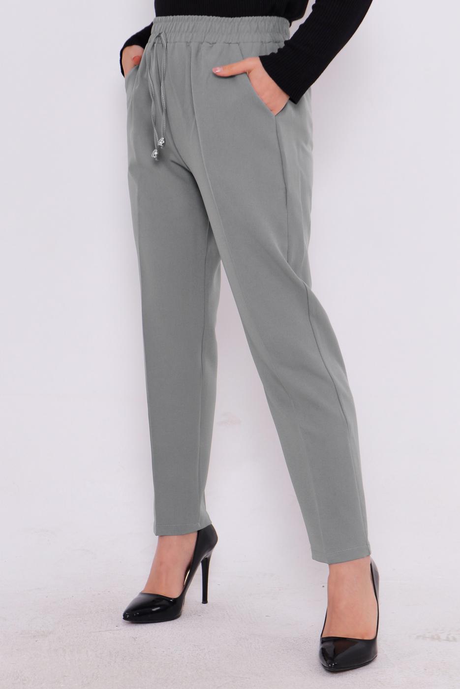 Vêtements hijab GRIS PANTALON À TAILLE ÉLASTIQUE T 80004