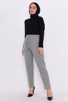 Vêtements hijab GRIS PANTALON À TAILLE ÉLASTIQUE T 80004