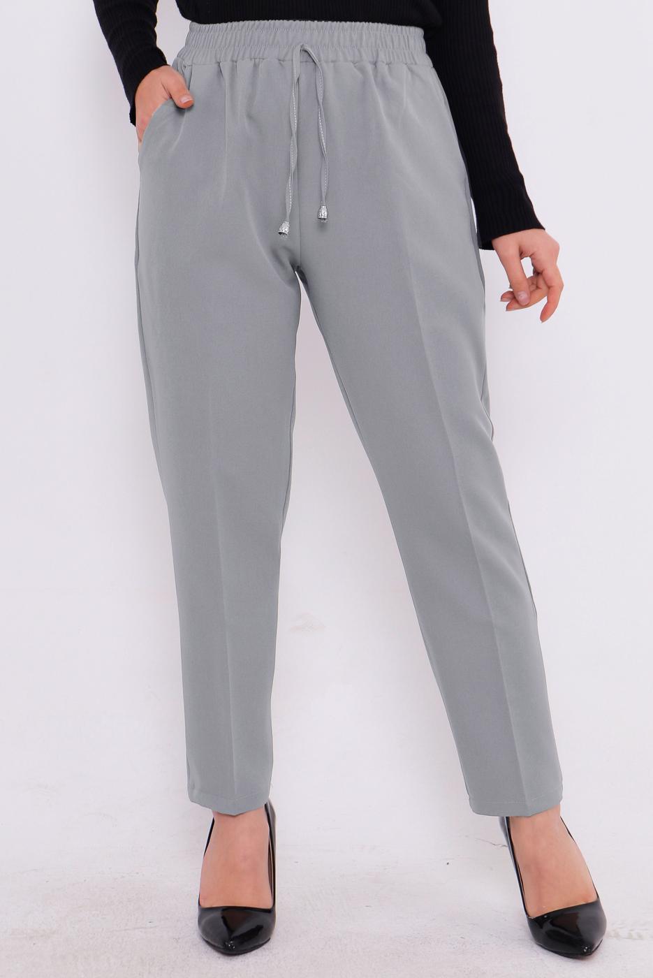 Vêtements hijab GRIS PANTALON À TAILLE ÉLASTIQUE T 80004