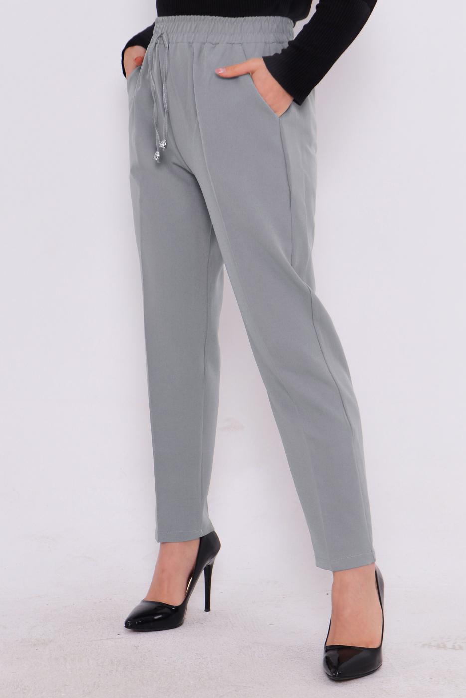 Vêtements hijab GRIS PANTALON À TAILLE ÉLASTIQUE T 80004