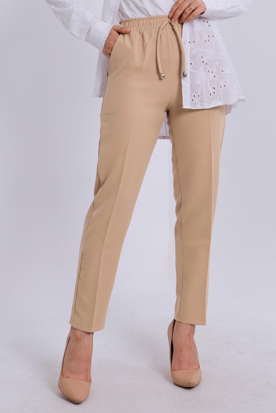 Vêtements hijab BRUN PANTALON À TAILLE ÉLASTIQUE T 80004