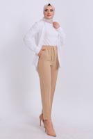 Vêtements hijab BRUN PANTALON À TAILLE ÉLASTIQUE T 80004