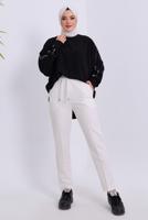 Vêtements hijab ÉCRU PANTALON À TAILLE ÉLASTIQUE T 80004