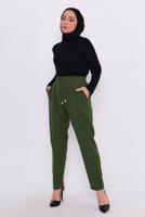 Vêtements hijab KAKI PANTALON À TAILLE ÉLASTIQUE T 80004