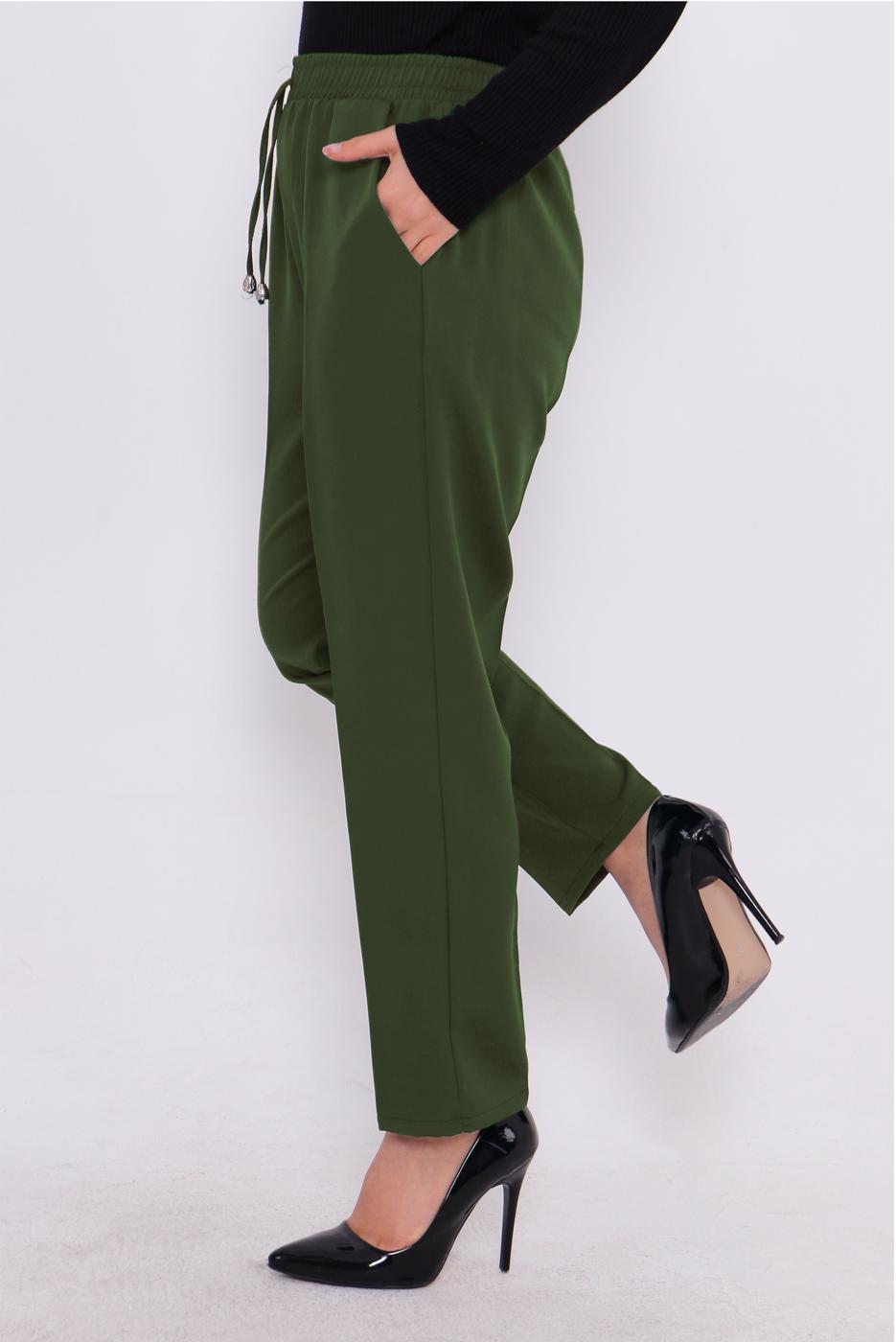 Vêtements hijab KAKI PANTALON À TAILLE ÉLASTIQUE T 80004