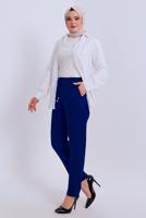 Vêtements hijab BLEU MARINE PANTALON À TAILLE ÉLASTIQUE T 80004