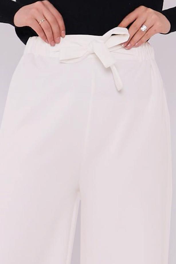 Tesettür giyim EKRU GENİŞ PAÇA PANTOLON T 80079 - TRENDTESETTÜR