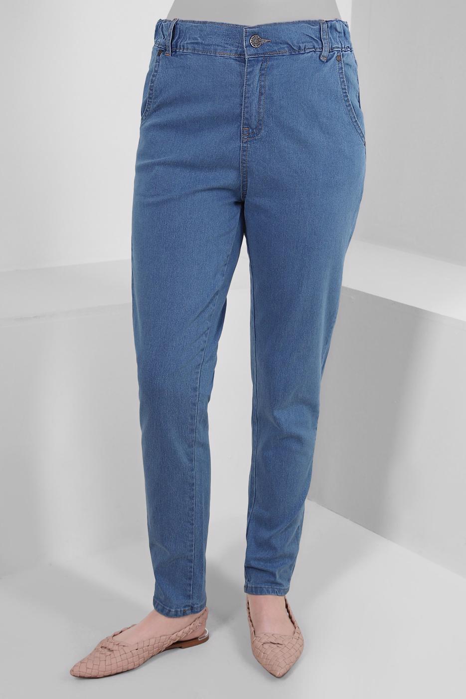 Vêtements hijab BLEU PANTALON SKINNY TAILLE ÉLASTIQUE T 8405