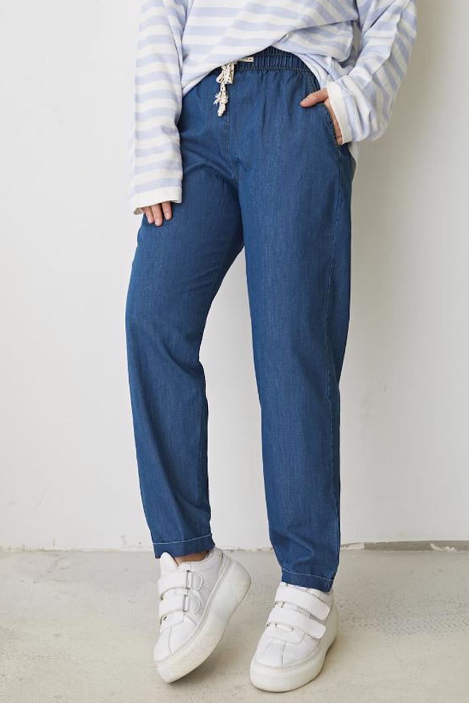 Vêtements hijab BLEU PANTALON TAILLE ÉLASTIQUE AVEC NŒUD T 8501