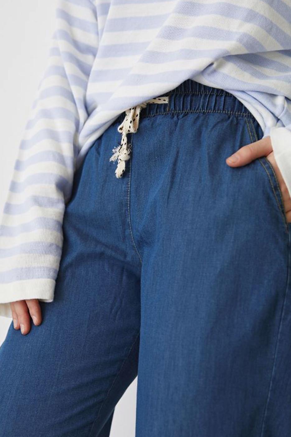 Vêtements hijab BLEU PANTALON TAILLE ÉLASTIQUE AVEC NŒUD T 8501