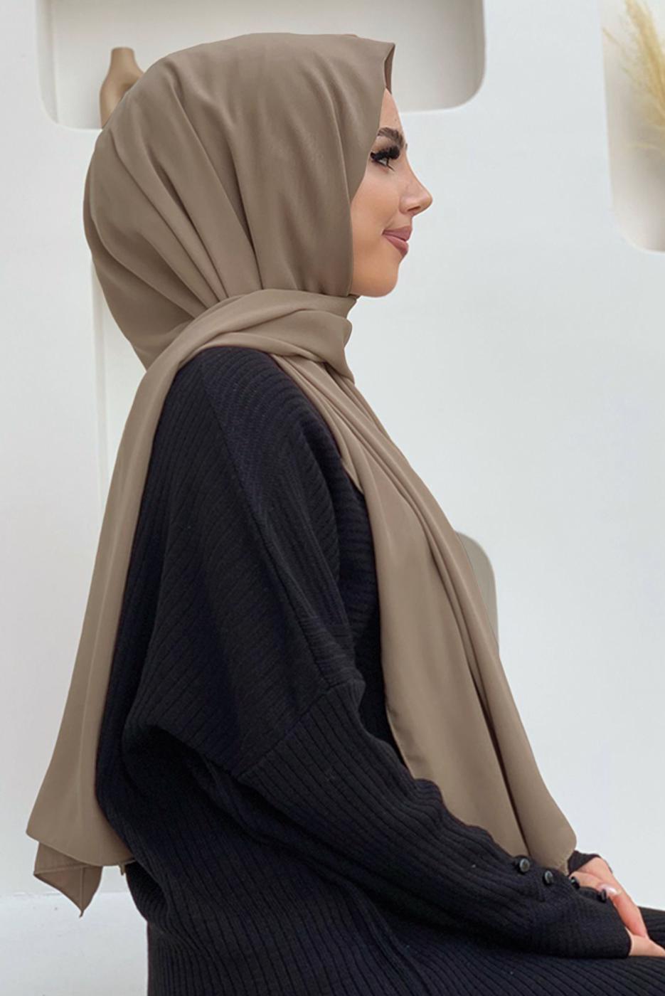 Tesettür giyim VİZON MEDİNE İPEGİ ŞAL T 0502