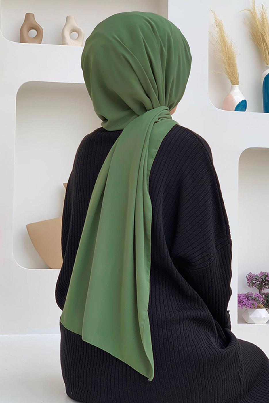 Tesettür giyim YEŞİL MEDİNE İPEGİ ŞAL T 0502