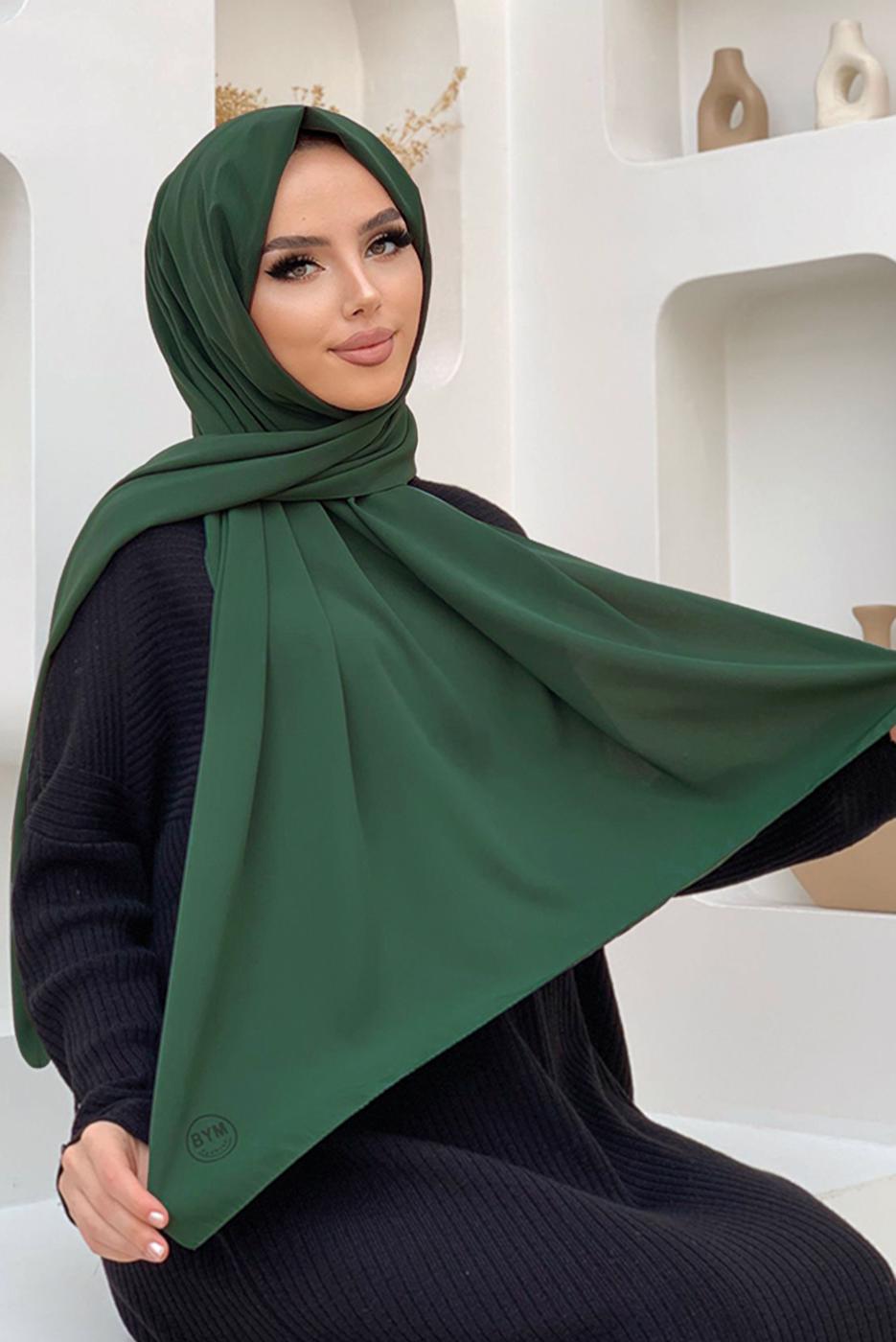 Tesettür giyim YEŞİL MEDİNE İPEGİ ŞAL T 0502