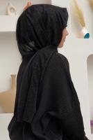 Tesettür giyim SİYAH SİMLİ ŞAL T 0602