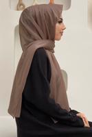 Tesettür giyim VİZON SİMLİ ŞAL T 0602