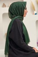Tesettür giyim YEŞİL SİMLİ ŞAL T 0602