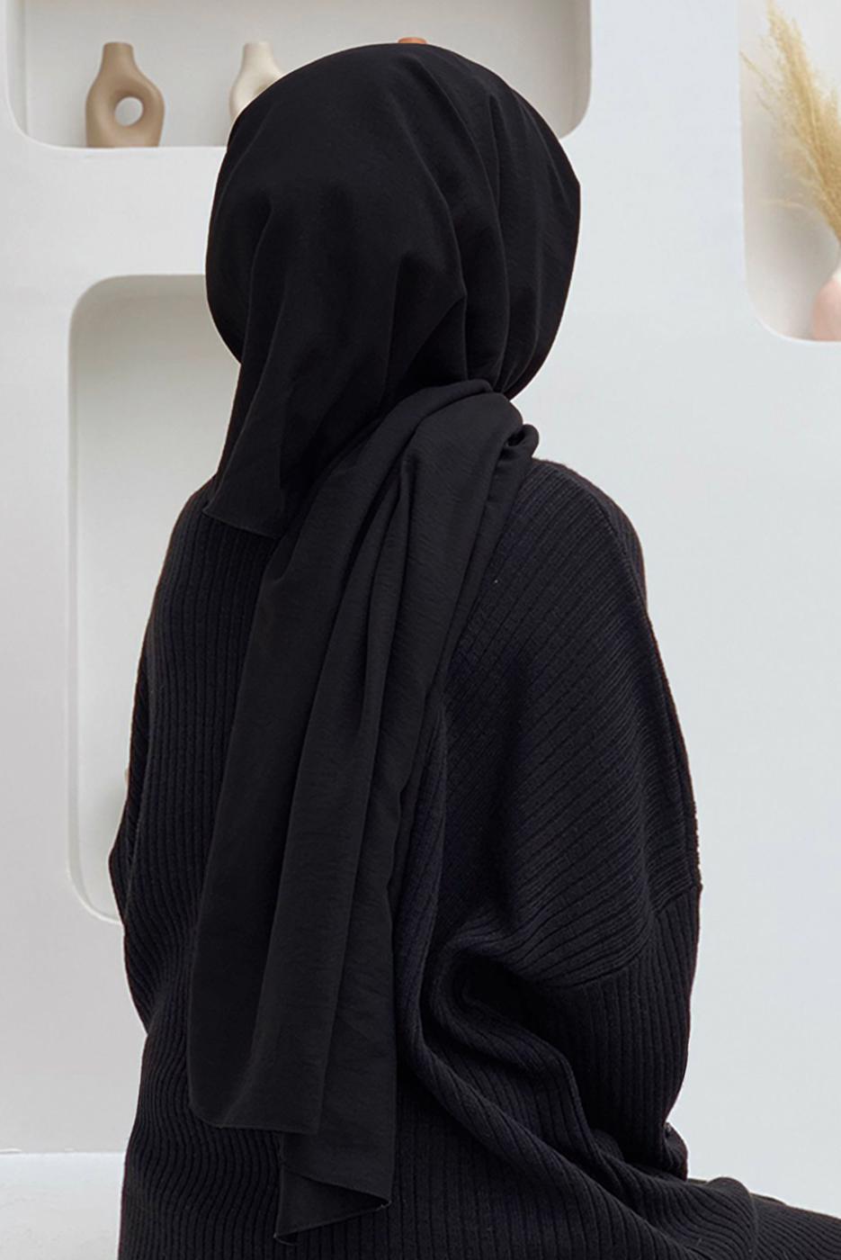 Vêtements hijab NOIR CHÂLE JAZZ T 1502