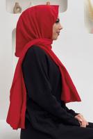Tesettür giyim KIRMIZI CAZ ŞAL T 1502