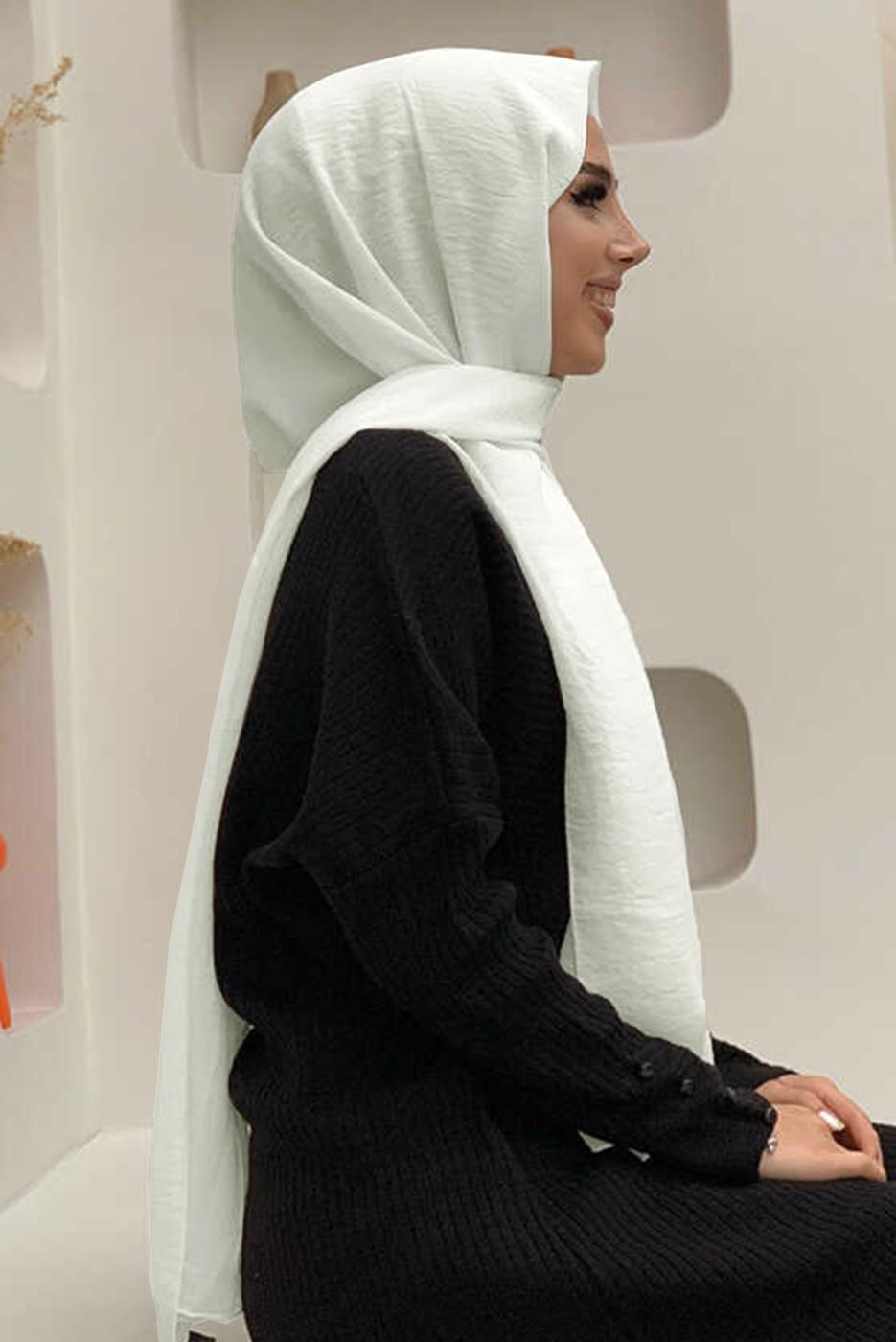Tesettür giyim EKRU CAZ ŞAL T 1502