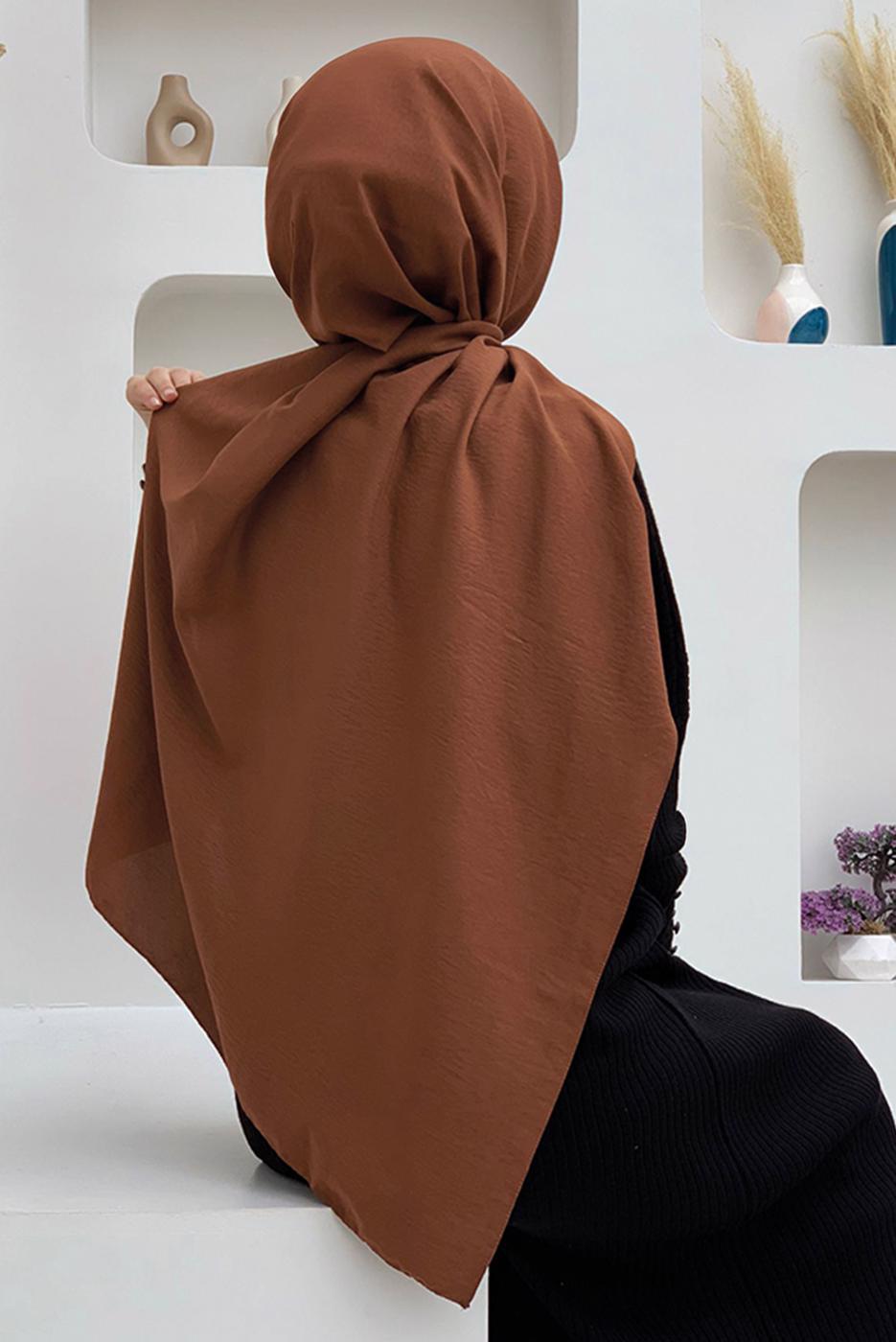 Tesettür giyim KAHVE CAZ ŞAL T 1502