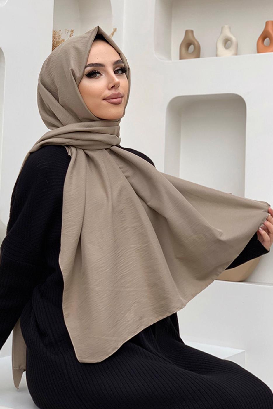 Tesettür giyim VİZON CAZ ŞAL T 1502