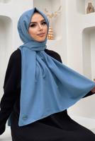 Tesettür giyim MAVİ CAZ ŞAL T 1502