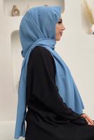 Tesettür giyim MAVİ CAZ ŞAL T 1502